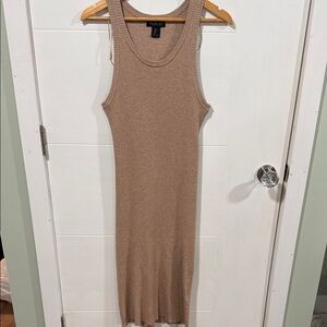 Rachel Zoe Women’s Tan Sleeveless Sweater Midi Dress Size Large